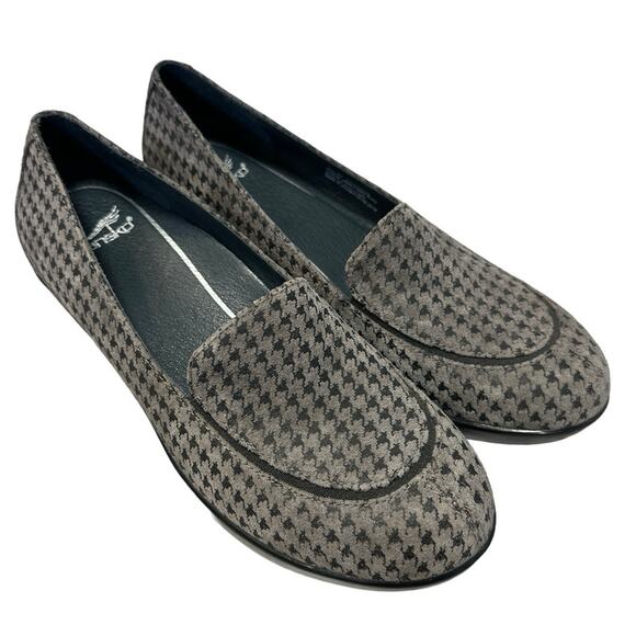 Dansko Debra Gray Black Hounds Tooth Slip On Shoes - Picture 2 of 9